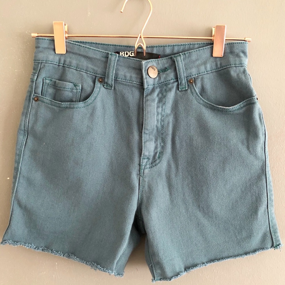 (EUC) BDG High-Rise Teal Denim Shorts